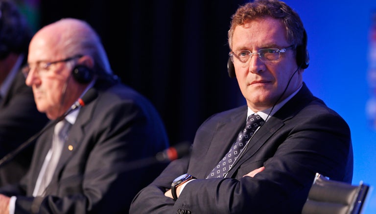 Valcke en una conferencia de la FIFA