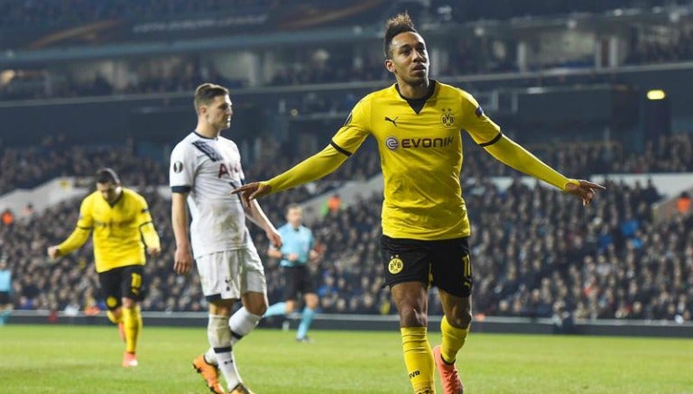 Aubameyang festeja un gol contra Tottenham