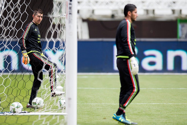 Palacios y Corona durante un entrenamiento con la Selección Mayor