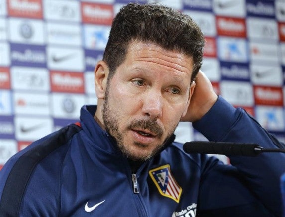 Simeone en conferencia de prensa del Atlético