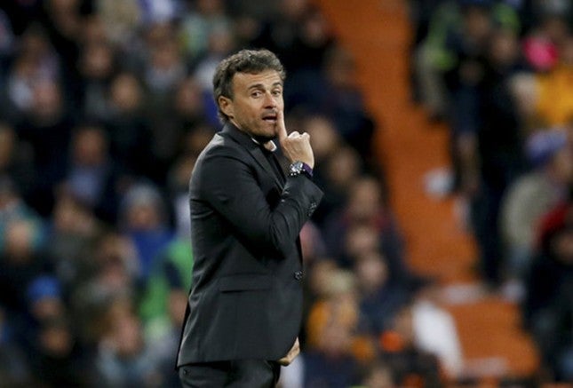  Luis Enrique durante un partido con el Barcelona 