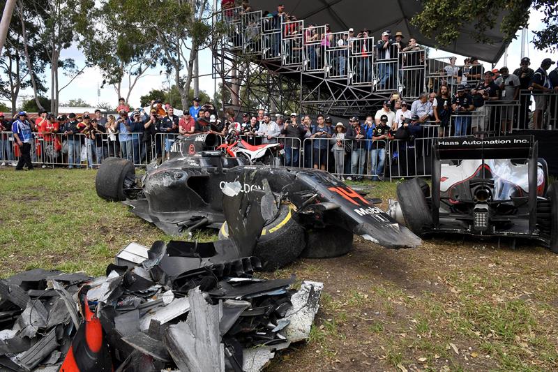 El McLaren de Alonso quedó destrozado