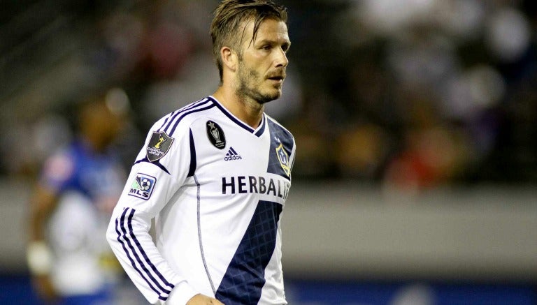 David Beckham disputando un cotejo con el LA Galaxy