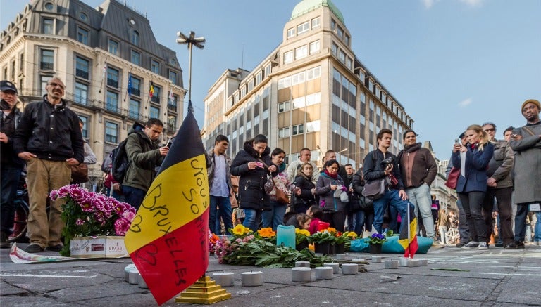 Homenaje a las víctimas de los atentados en Bruselas