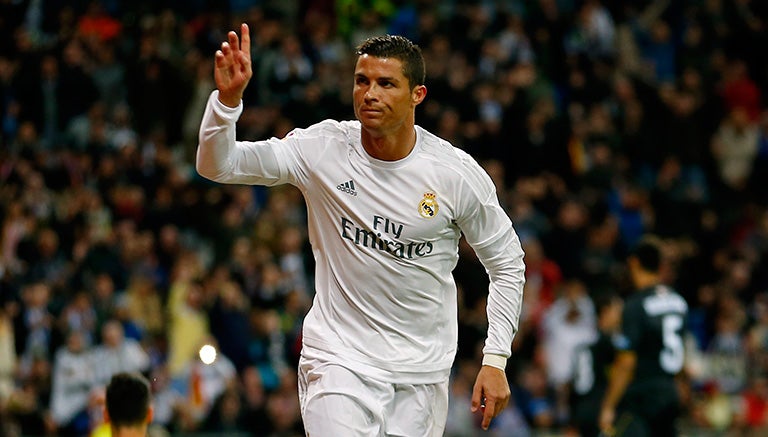 Cristiano Ronaldo en un partido con Real Madrid 