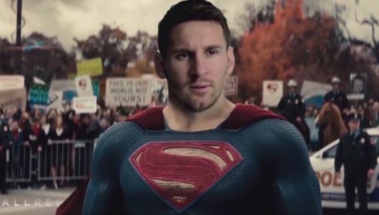 Messi en el papel de Superman 