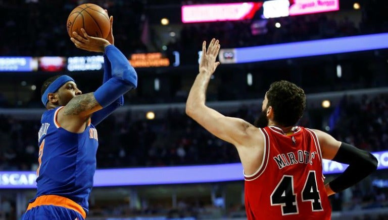 Carmelo Anthony durante el partido contra Bulls