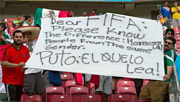 Pancarta mostrada en el Mundial de Brasil 2014 