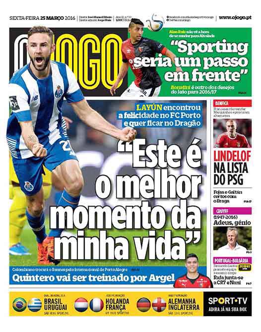 Portada del periódico O'Jogo