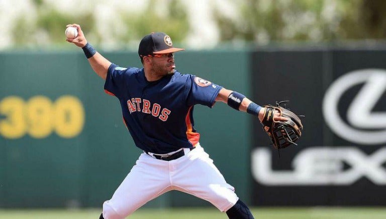 José Altuve durante un partido de los Astros