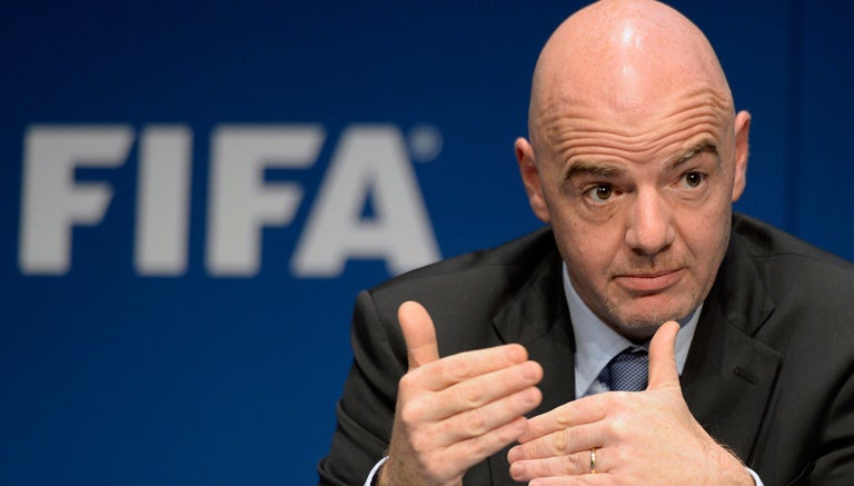 Gianni Infantino habla en conferencia de la FIFA