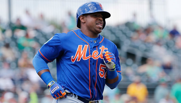 Yoenis Céspedes en un juego con Mets 