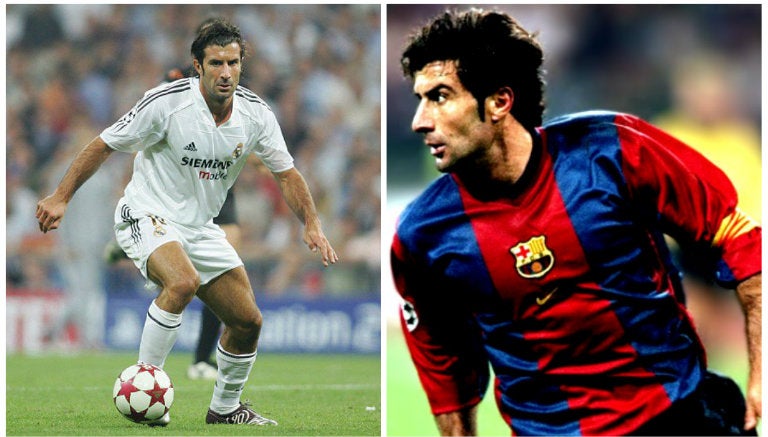 Figo defendió las dos playeras más grandes del futbol mundial