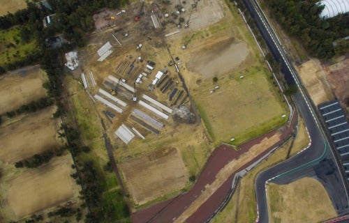 Vista aérea de los trabajos en la Magdalena Mixiuhca