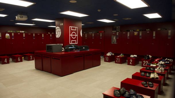 Vestidores del FC Barcelona en Camp Nou