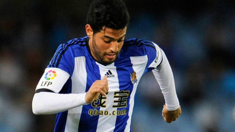 Carlos Vela, en partido de la Real Sociedad