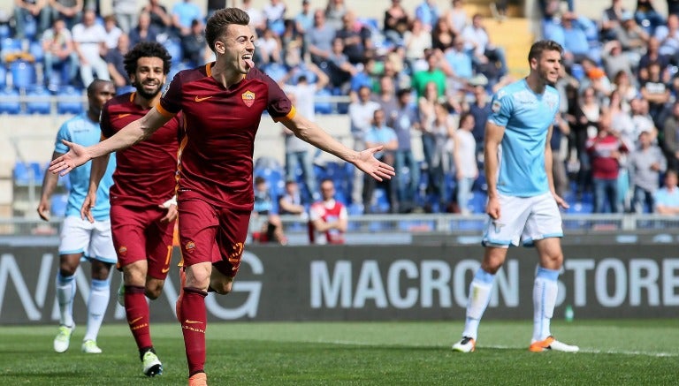 El Shaarawy celebra el primer tanto en el Derbi de la Capital