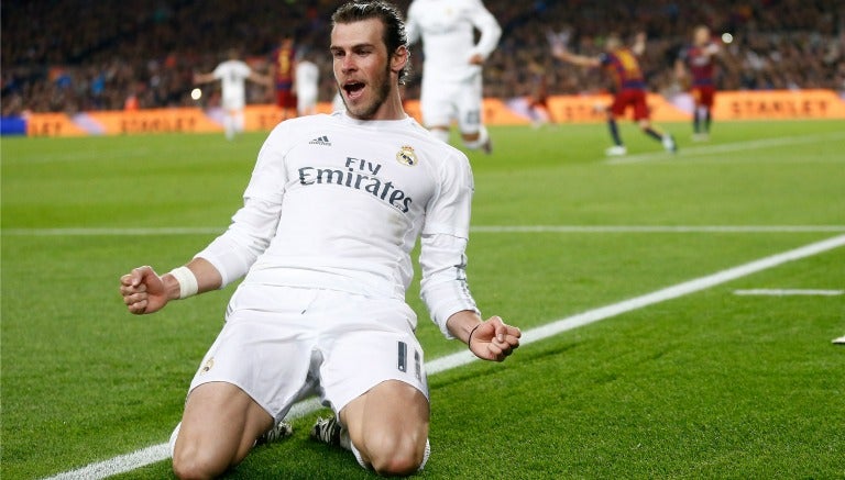 Gareth Bale celebra su gol contra Barcelona