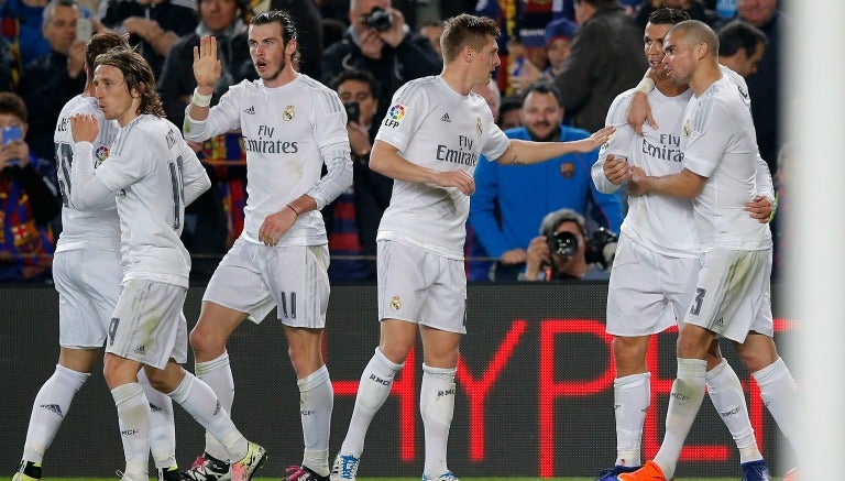 Jugadores del Real Madrid en plena celebración