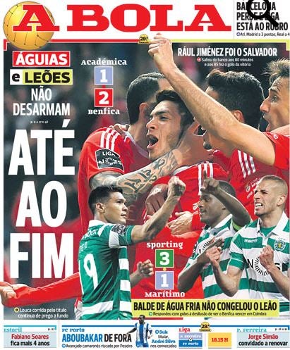 Portada del diario 'A bola'