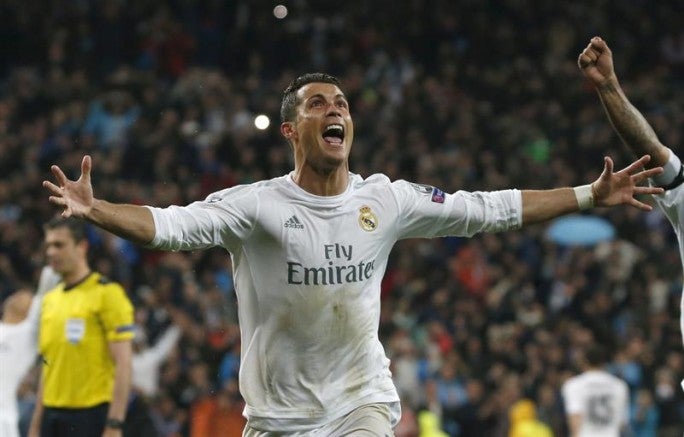 CR7 grita su tercer gol contra Wolfsburgo