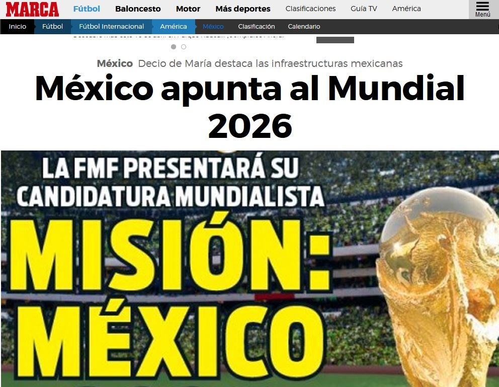 Así mostró la noticia el diario español