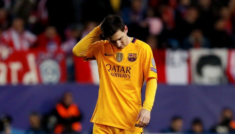  Leo Messi durante el juego de Cuartos de Final de la Champions