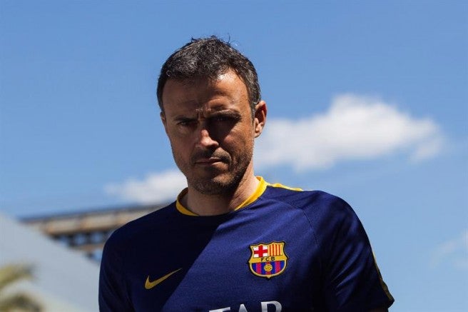 Luis Enrique, en camino a la conferencia de prensa