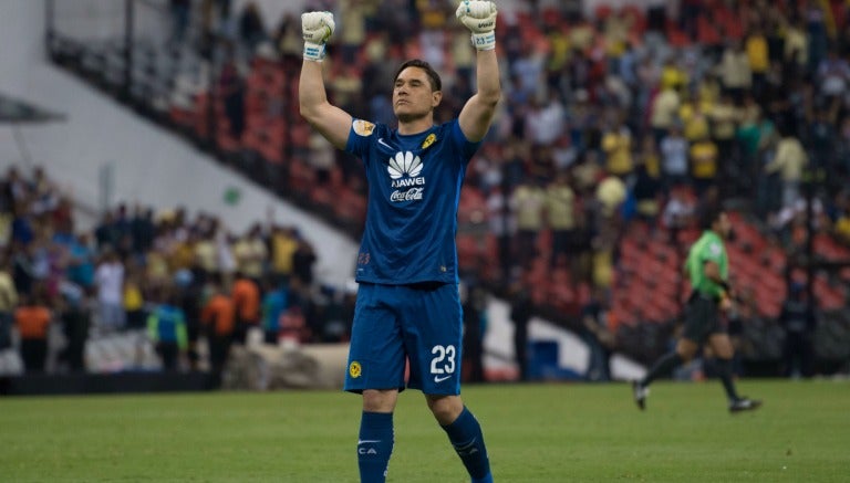 Muñoz festejando un tanto americanista en el Azteca