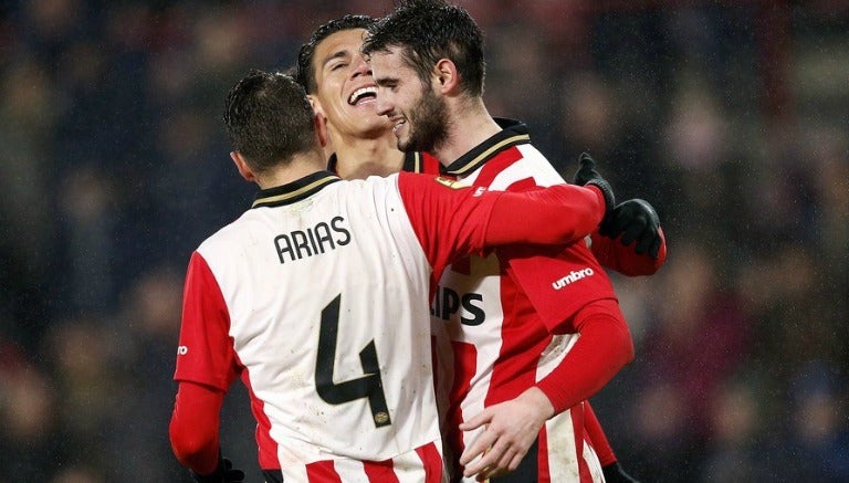 Moreon celebrando un tanto del PSV Eindhoven