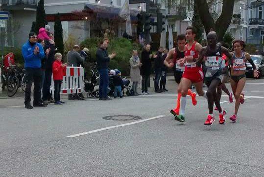 Madaí Pérez durante el Maratón de Hamburgo