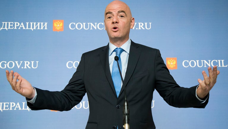 Infantino, durante una conferencia de prensa