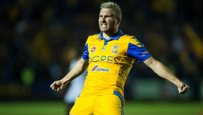 Gignac celebra gol contra América