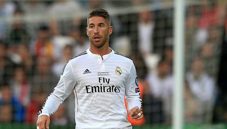 Sergio Ramos jugando con el Real Madrid