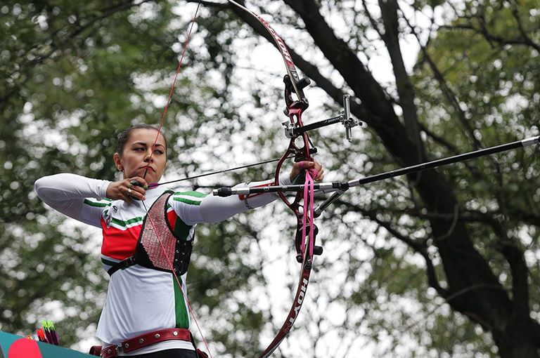 Román durante una competencia