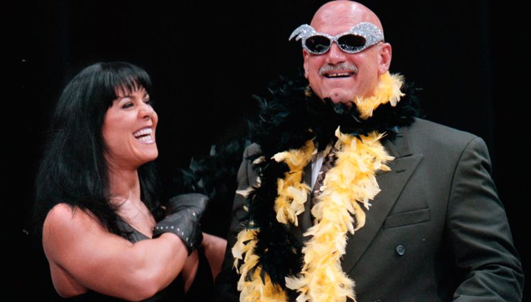 Chyna, en su estancia en la WWE junto a Jesse Ventura