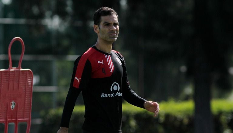 Rafa Márquez en un entrenamiento en las instalaciones de Las Palomas