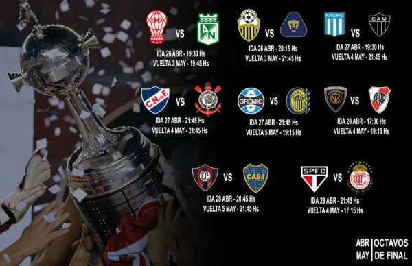 CONMEBOL da a conocer los horarios de Octavos de Final de la Copa Libertadores