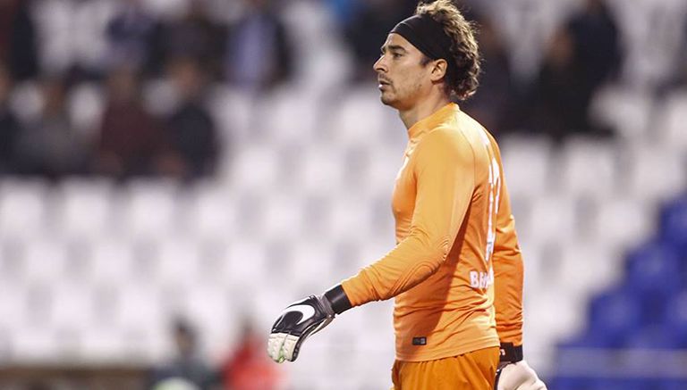 Ochoa tras un partido con el Málaga