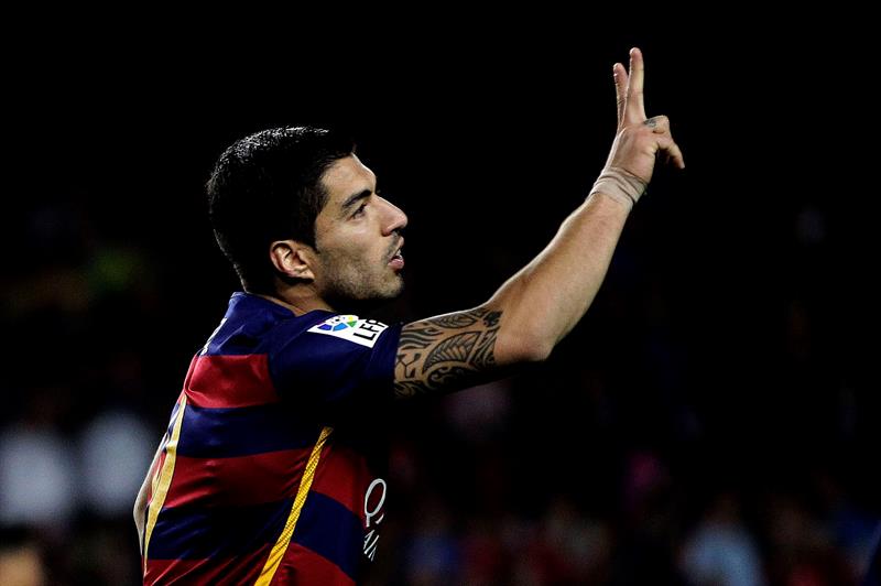 Suárez, durante su festejo