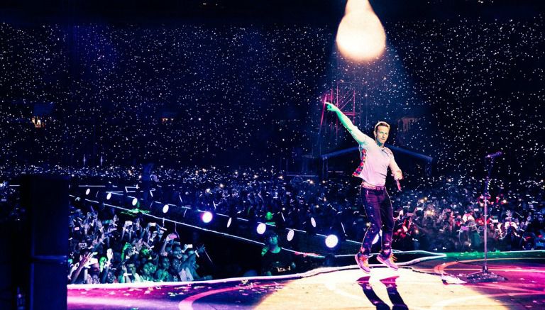 Chris Martin, durante un concierto de la gira de Coldplay