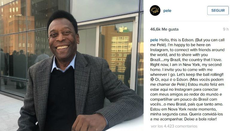 Así luce la primera publicación de Pelé