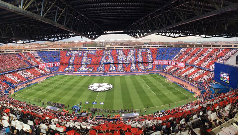 Así lució el mosaico en el Vicente Calderón