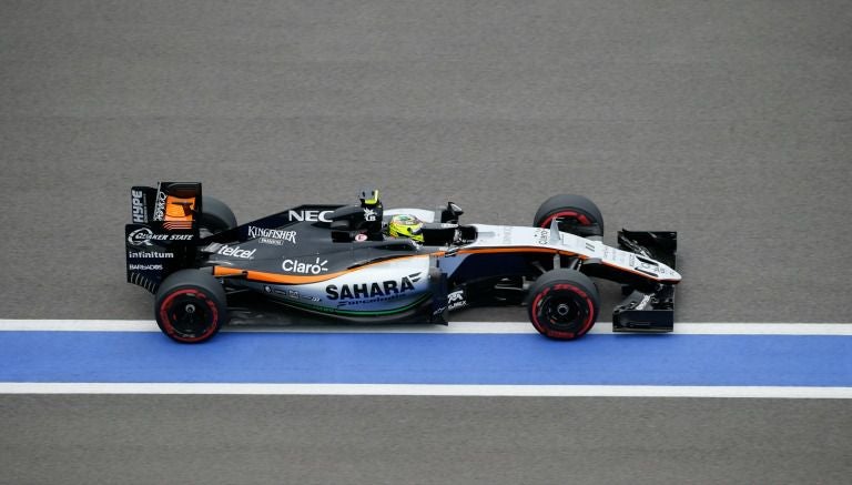 Checo Pérez, durante el GP de Rusia