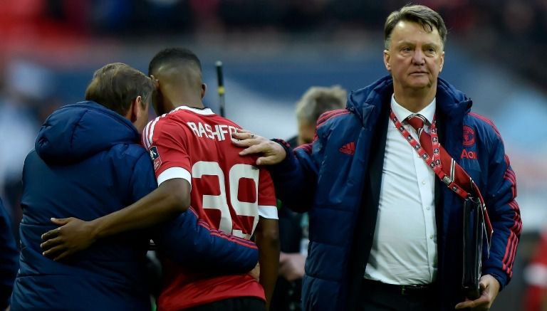 Van Gaal, durante un partido del Manchester United