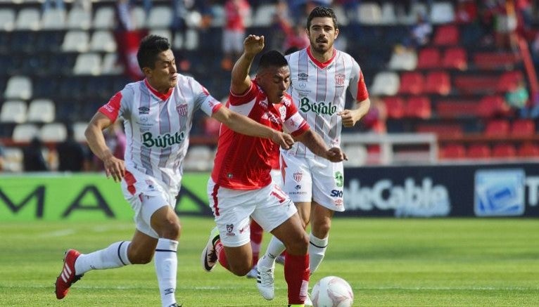 Mineros y Necaxa, durante un partido del Ascenso MX