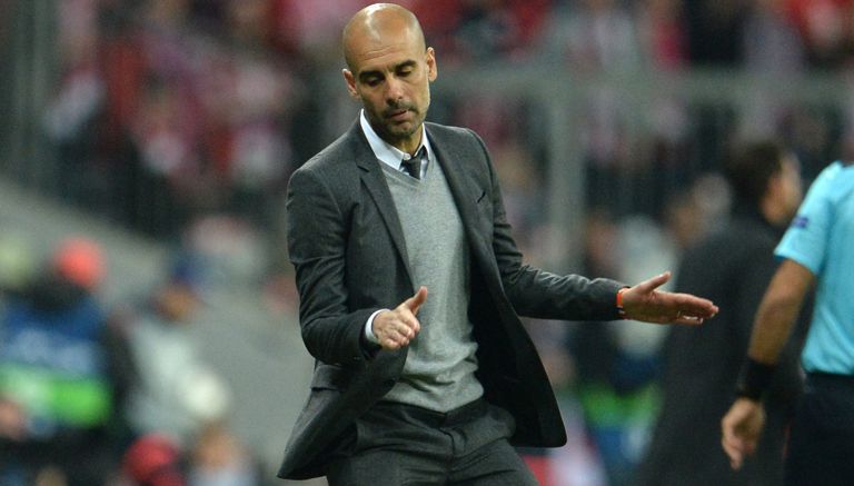 Guardiola, durante el duelo contra Atlético de Madrid