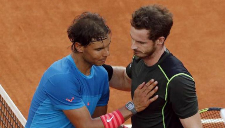 Andy Murray y Rafael Nadal durante el Abierto de Madrid 2015