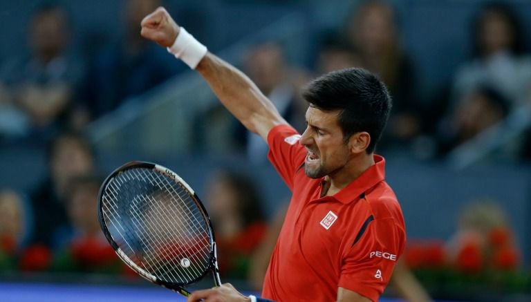 Djokovic festejando su pase a la Final