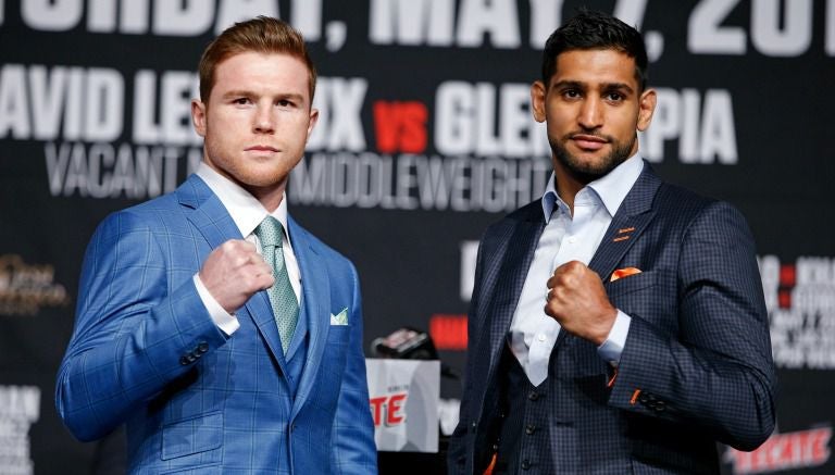 Canelo y Khan en conferencia de prensa